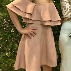 Elegant Off-Shoulder Pink Dress